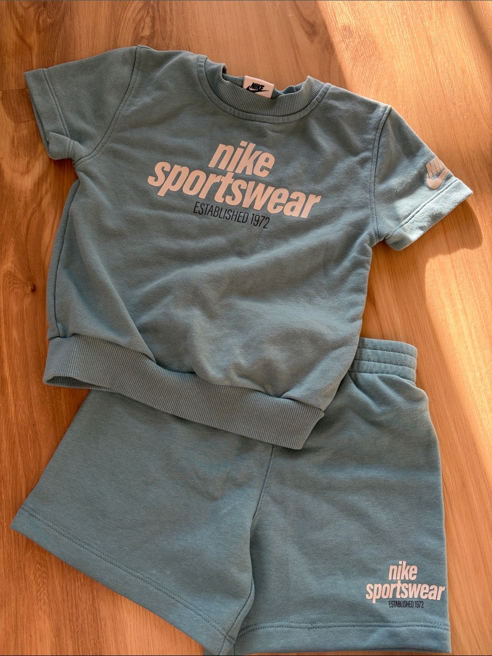 Nike Kid’s Light Blue Sportswear Tee and Shorts Set